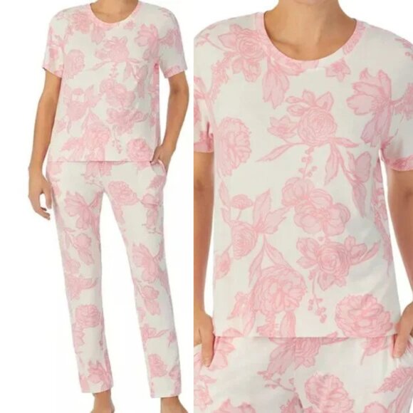 Sanctuary Other - Sanctuary 2-Pc. Printed Jogger Pajamas Set Pink Floral NWT Sz XS